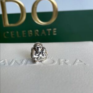 Pandora Silver African Ape/Primate w/Baby Charm